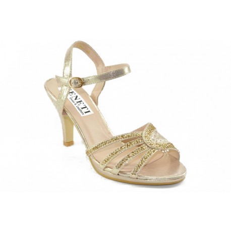 Ankle strap sandals with decorative rhainstones 6826