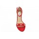 Ankle strap sandals with decorative pearls 8353