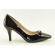 High heel pumps in black patent colour by Veneti