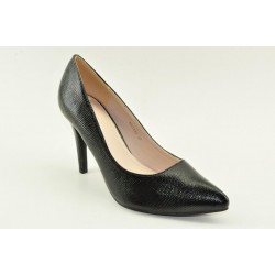 High heel pumps in black finish by Veneti