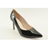 High heel pumps in black finish by Veneti