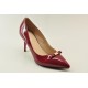High heel pumps in burgundy finish by Veneti