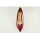 High heel pumps in burgundy finish by Veneti