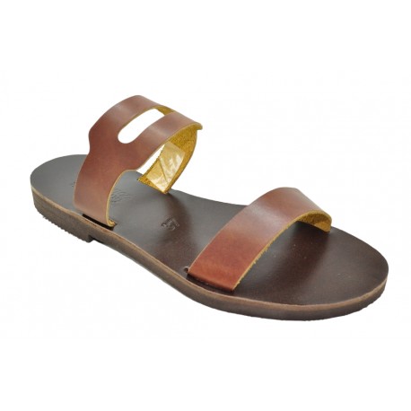 Women's leather sandals by Romance 20-12 brown