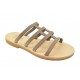 Women's leather sandals by Romance 20-13 d.beige