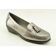 Women's leather anatomic moccasins by Veneti Q8862-210 PEWTER