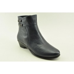 Women's leather anatomic booties by Veneti A8897-30 NAVY